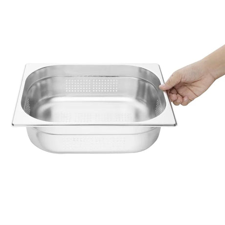 Vogue Stainless Steel Perforated 1/2 Gastronorm Tray