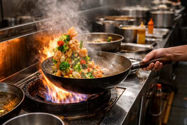 London Wok EW13 13 inch round bottom carbon steel wok 33cm