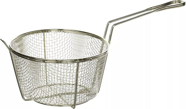 Londonwok DCB 8.5 inch round deep chip stainless steel frying basket with heat-safe handle