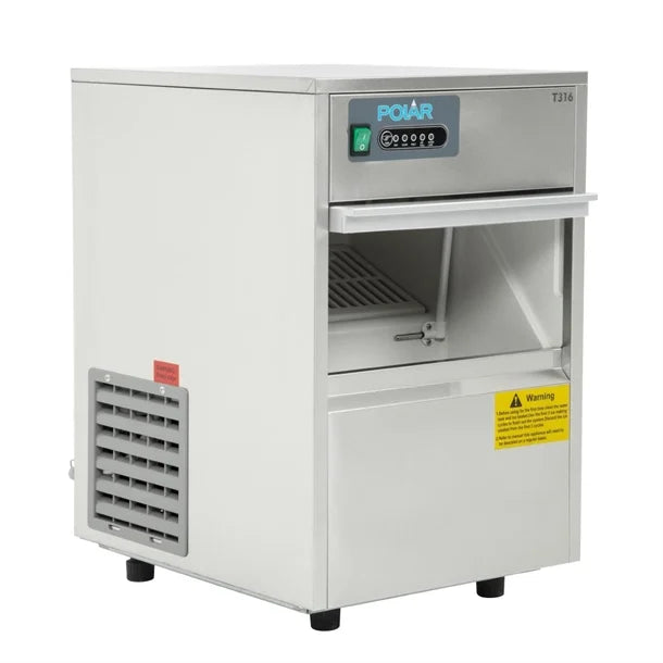 Polar T316 commercial ice machine 20kg output stainless steel