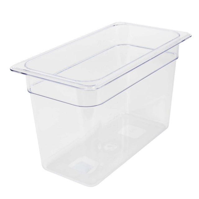 Thunder Group PLPA8138 GN 1/3 clear polycarbonate food pan container, 200mm deep
