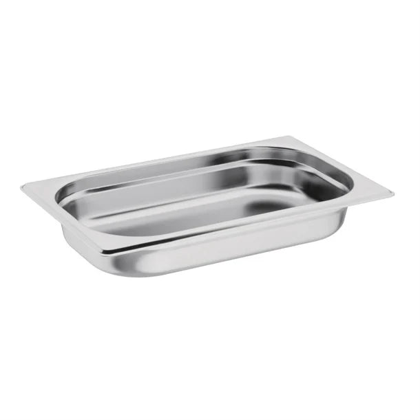 Vogue stainless steel 1/4 GN tray 40mm deep for commercial kitchens