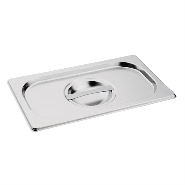Vogue 1/9 stainless steel gastronorm lid with recessed handle