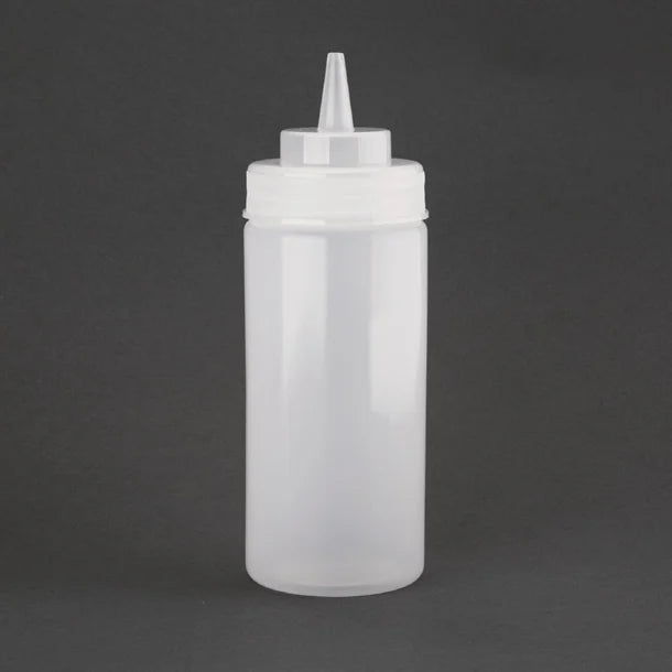 Vogue E092 16oz clear squeeze bottle for condiments, sauces, and dressings