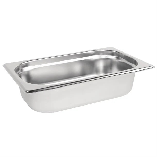Vogue K818 stainless steel 1/4 gastronorm tray 65mm depth
