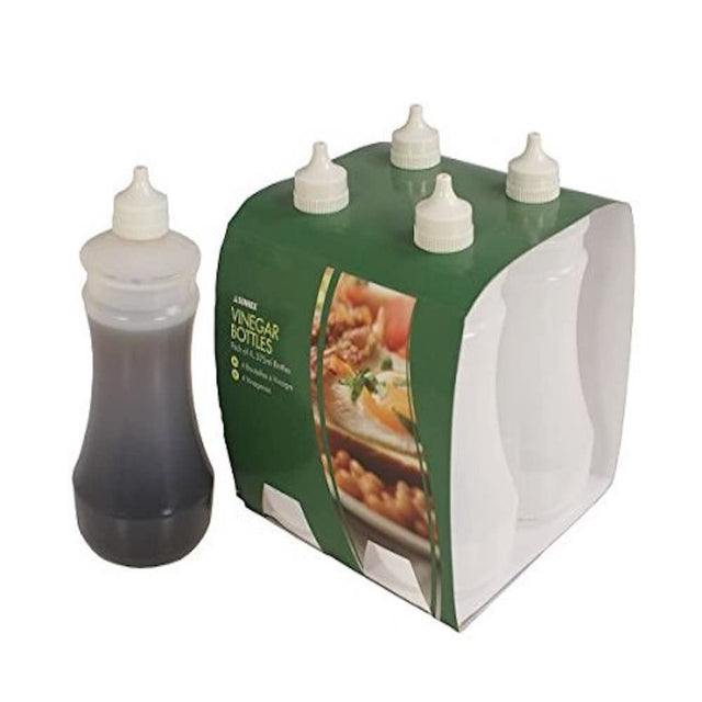 Zodiac MPB375 0.375L vinegar bottles for fish and chip shops, pack of four